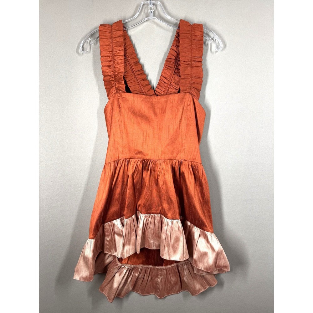 Sachin & Babi x Anthropologie Dress Womens Large Metallic Ruffle Bow Tiered
